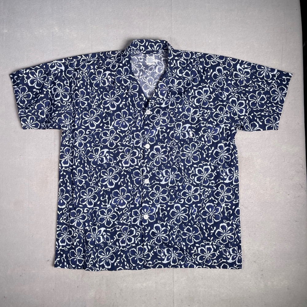 Polo Ralph Lauren Sleepwear Floral Print Button Up Short Sleeve Shirt Mens‎ L/XL